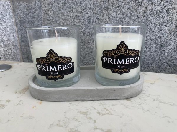 ⁦נר ריחני בניחוח מאסק בעבודת יד בכוס זכוכית⁩ – תמונה ⁦2⁩